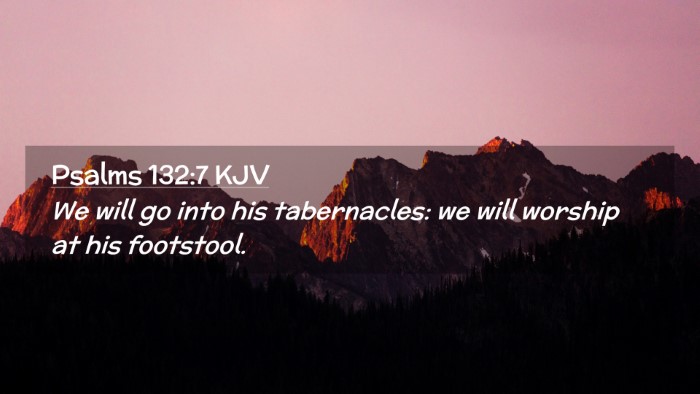 Picture 02 - Psalms 132:7 KJV Desktop Wallpaper - We will go into his tabernacles: we will worship - Desktop Bible Verse Wallpaper