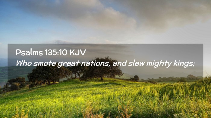 Picture 02 - Psalms 135:10 KJV Desktop Wallpaper - Who smote great nations, and slew mighty - Desktop Bible Verse Wallpaper