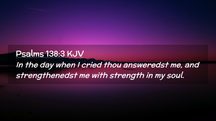 Picture 02 - Psalms 138:3 KJV Desktop Wallpaper - In the day when I cried thou answeredst me, and - Desktop Bible Verse Wallpaper