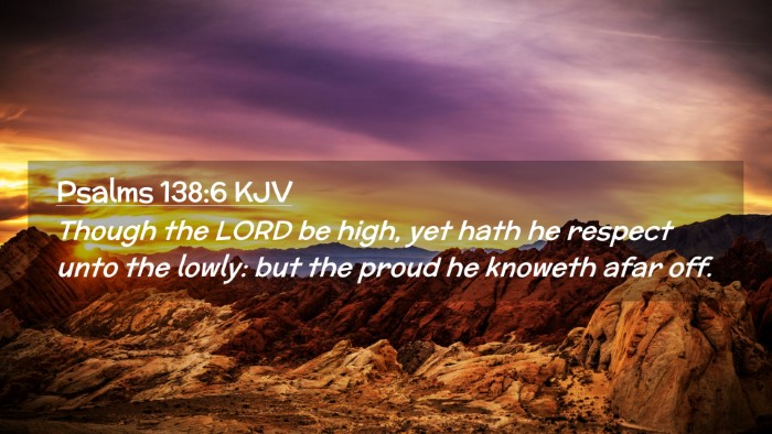Picture 02 - Psalms 138:6 KJV Desktop Wallpaper - Though the LORD be high, yet hath he respect unto - Desktop Bible Verse Wallpaper