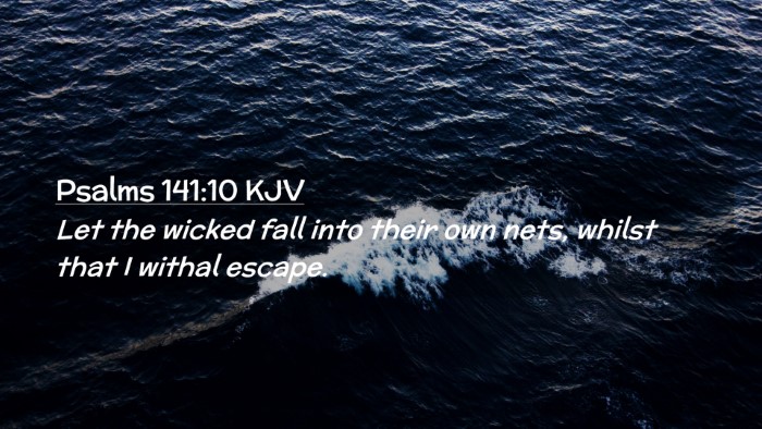 Picture 02 - Psalms 141:10 KJV Desktop Wallpaper - Let the wicked fall into their own nets, whilst - Desktop Bible Verse Wallpaper