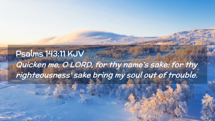 Picture 02 - Psalms 143:11 KJV Desktop Wallpaper - Quicken me, O LORD, for thy name's sake: for thy - Desktop Bible Verse Wallpaper