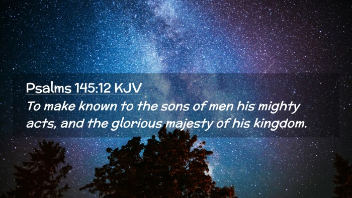 Picture 02 - Psalms 145:12 KJV Desktop Wallpaper - To make known to the sons of men his mighty acts, - Desktop Bible Verse Wallpaper
