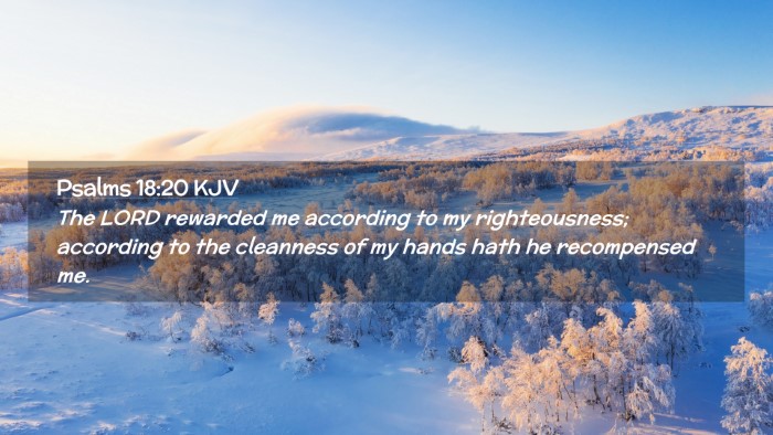 Picture 02 - Psalms 18:20 KJV Desktop Wallpaper - The LORD rewarded me according to my - Desktop Bible Verse Wallpaper