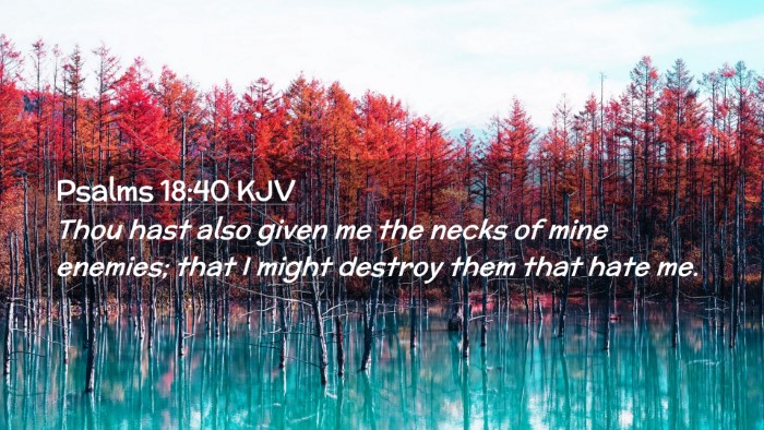 Picture 02 - Psalms 18:40 KJV Desktop Wallpaper - Thou hast also given me the necks of mine - Desktop Bible Verse Wallpaper