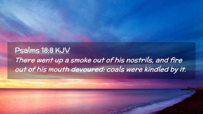 Picture 02 - Psalms 18:8 KJV Desktop Wallpaper - There went up a smoke out of his nostrils, and - Desktop Bible Verse Wallpaper