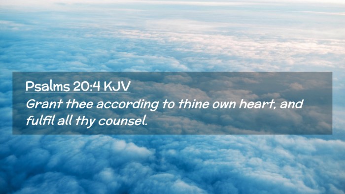 Picture 02 - Psalms 20:4 KJV Desktop Wallpaper - Grant thee according to thine own heart, and - Desktop Bible Verse Wallpaper