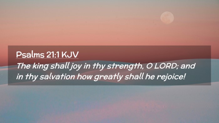 Picture 02 - Psalms 21:1 KJV Desktop Wallpaper - The king shall joy in thy strength, O LORD; and - Desktop Bible Verse Wallpaper