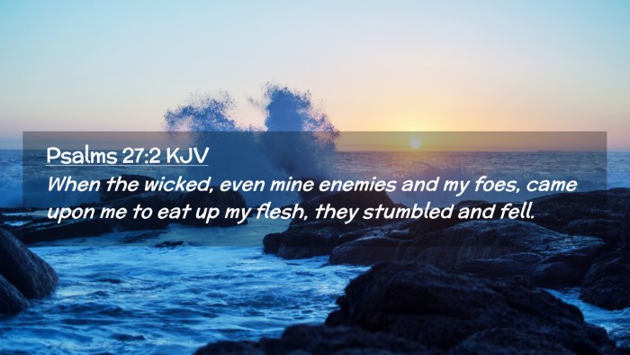 Picture 02 - Psalms 27:2 KJV Desktop Wallpaper - When the wicked, even mine enemies and my foes, - Desktop Bible Verse Wallpaper