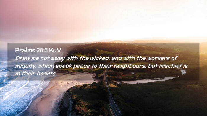 Picture 02 - Psalms 28:3 KJV Desktop Wallpaper - Draw me not away with the wicked, and with the - Desktop Bible Verse Wallpaper