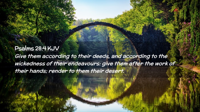 Picture 02 - Psalms 28:4 KJV Desktop Wallpaper - Give them according to their deeds, and according - Desktop Bible Verse Wallpaper