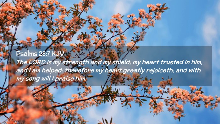 Picture 02 - Psalms 28:7 KJV Desktop Wallpaper - The LORD is my strength and my shield; my heart - Desktop Bible Verse Wallpaper
