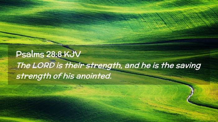Picture 02 - Psalms 28:8 KJV Desktop Wallpaper - The LORD is their strength, and he is the saving - Desktop Bible Verse Wallpaper