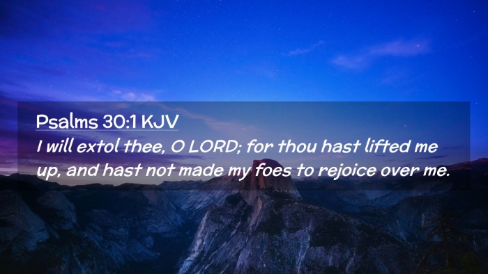 Picture 02 - Psalms 30:1 KJV Desktop Wallpaper - I will extol thee, O LORD; for thou hast lifted - Desktop Bible Verse Wallpaper