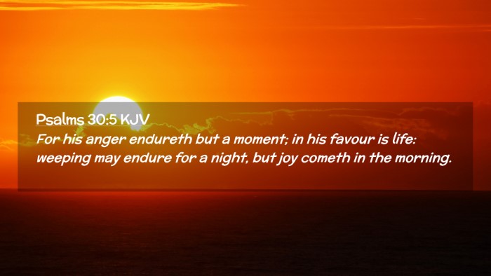 Picture 02 - Psalms 30:5 KJV Desktop Wallpaper - For his anger endureth but a moment; in his - Desktop Bible Verse Wallpaper