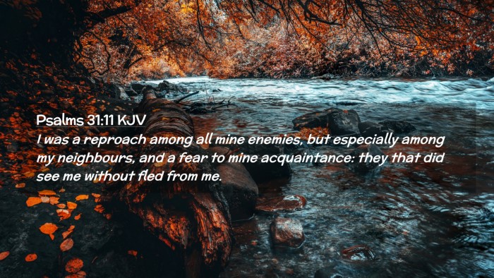 Picture 02 - Psalms 31:11 KJV Desktop Wallpaper - I was a reproach among all mine enemies, but - Desktop Bible Verse Wallpaper