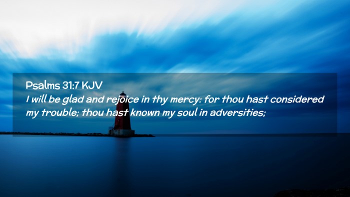 Picture 02 - Psalms 31:7 KJV Desktop Wallpaper - I will be glad and rejoice in thy mercy: for thou - Desktop Bible Verse Wallpaper