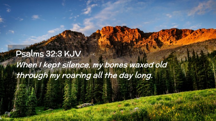 Picture 02 - Psalms 32:3 KJV Desktop Wallpaper - When I kept silence, my bones waxed old through - Desktop Bible Verse Wallpaper