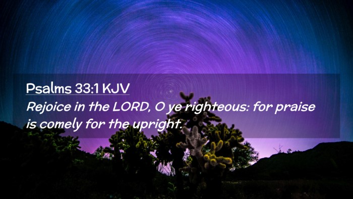 Picture 02 - Psalms 33:1 KJV Desktop Wallpaper - Rejoice in the LORD, O ye righteous: for praise - Desktop Bible Verse Wallpaper