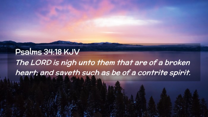 Picture 02 - Psalms 34:18 KJV Desktop Wallpaper - The LORD is nigh unto them that are of a broken - Desktop Bible Verse Wallpaper