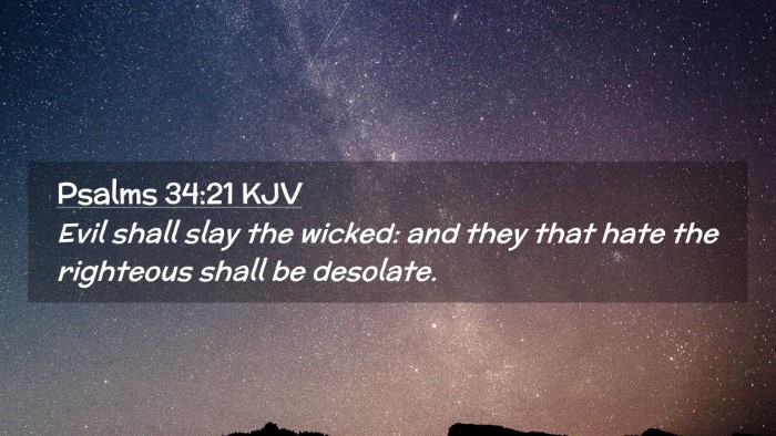 Picture 02 - Psalms 34:21 KJV Desktop Wallpaper - Evil shall slay the wicked: and they that hate - Desktop Bible Verse Wallpaper