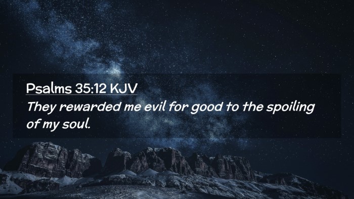 Picture 02 - Psalms 35:12 KJV Desktop Wallpaper - They rewarded me evil for good to the spoiling of - Desktop Bible Verse Wallpaper