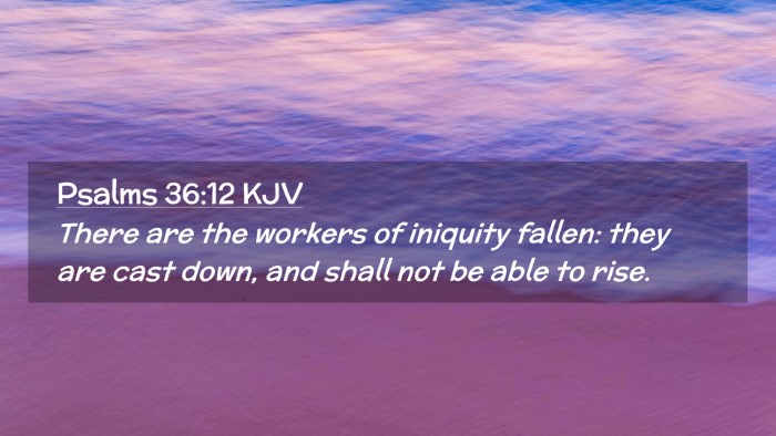 Picture 02 - Psalms 36:12 KJV Desktop Wallpaper - There are the workers of iniquity fallen: they - Desktop Bible Verse Wallpaper