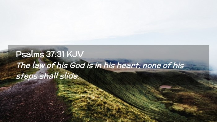Picture 02 - Psalms 37:31 KJV Desktop Wallpaper - The law of his God is in his heart; none of his - Desktop Bible Verse Wallpaper