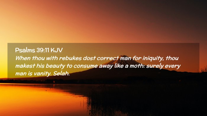 Picture 02 - Psalms 39:11 KJV Desktop Wallpaper - When thou with rebukes dost correct man for - Desktop Bible Verse Wallpaper