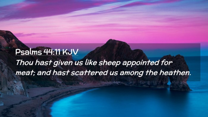 Picture 02 - Psalms 44:11 KJV Desktop Wallpaper - Thou hast given us like sheep appointed for meat; - Desktop Bible Verse Wallpaper