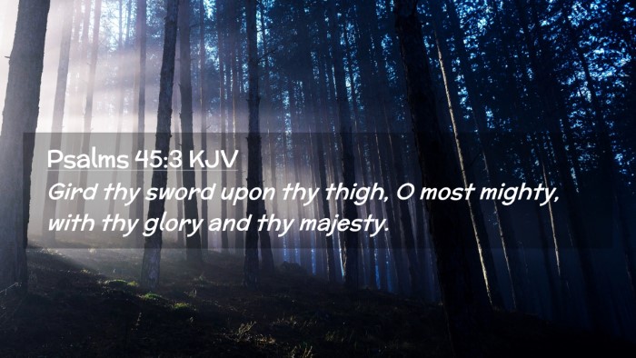 Picture 02 - Psalms 45:3 KJV Desktop Wallpaper - Gird thy sword upon thy thigh, O most mighty, - Desktop Bible Verse Wallpaper