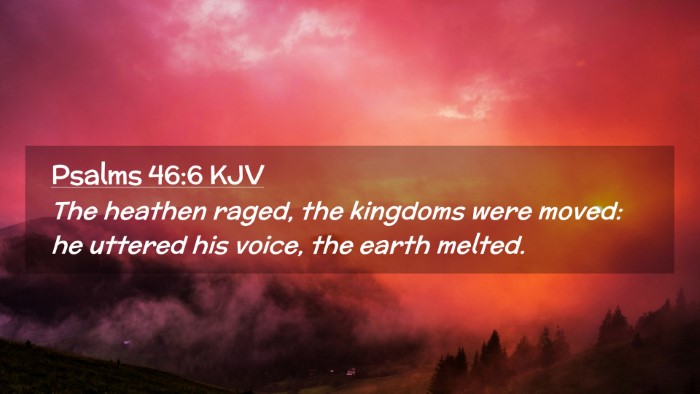 Picture 02 - Psalms 46:6 KJV Desktop Wallpaper - The heathen raged, the kingdoms were moved: he - Desktop Bible Verse Wallpaper