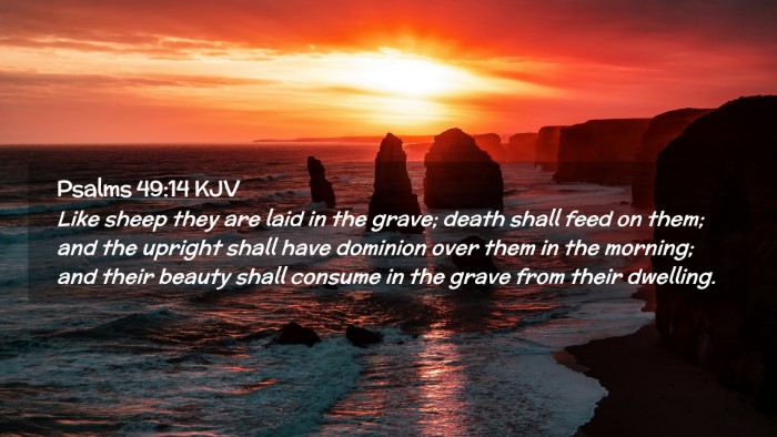 Picture 02 - Psalms 49:14 KJV Desktop Wallpaper - Like sheep they are laid in the grave; death - Desktop Bible Verse Wallpaper