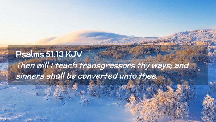 Picture 02 - Psalms 51:13 KJV Desktop Wallpaper - Then will I teach transgressors thy ways; and - Desktop Bible Verse Wallpaper
