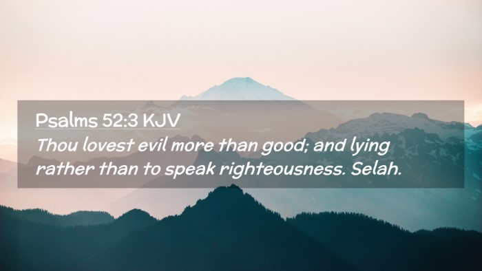 Picture 02 - Psalms 52:3 KJV Desktop Wallpaper - Thou lovest evil more than good; and lying rather - Desktop Bible Verse Wallpaper