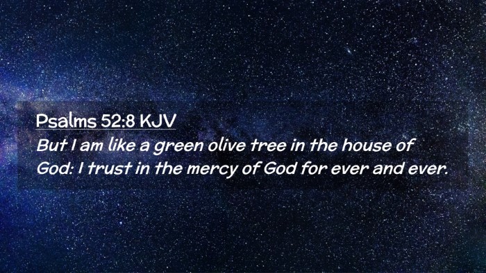 Picture 02 - Psalms 52:8 KJV Desktop Wallpaper - But I am like a green olive tree in the house of - Desktop Bible Verse Wallpaper