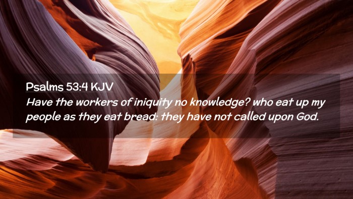 Picture 02 - Psalms 53:4 KJV Desktop Wallpaper - Have the workers of iniquity no knowledge? who - Desktop Bible Verse Wallpaper