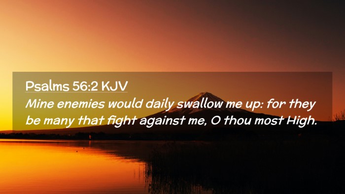 Picture 02 - Psalms 56:2 KJV Desktop Wallpaper - Mine enemies would daily swallow me up: for they - Desktop Bible Verse Wallpaper