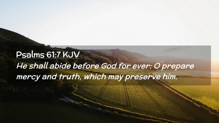 Picture 02 - Psalms 61:7 KJV Desktop Wallpaper - He shall abide before God for ever: O prepare - Desktop Bible Verse Wallpaper
