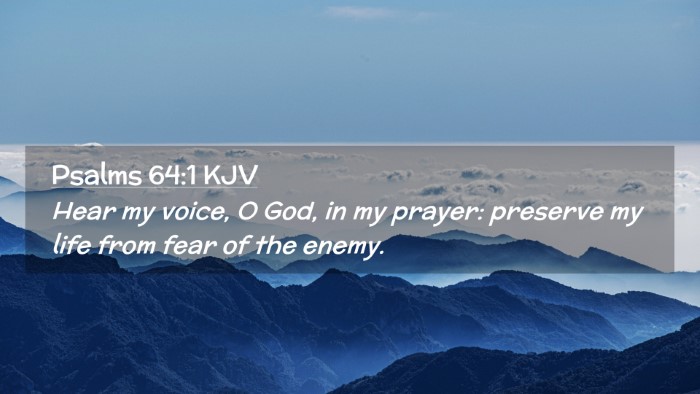 Picture 02 - Psalms 64:1 KJV Desktop Wallpaper - Hear my voice, O God, in my prayer: preserve my - Desktop Bible Verse Wallpaper