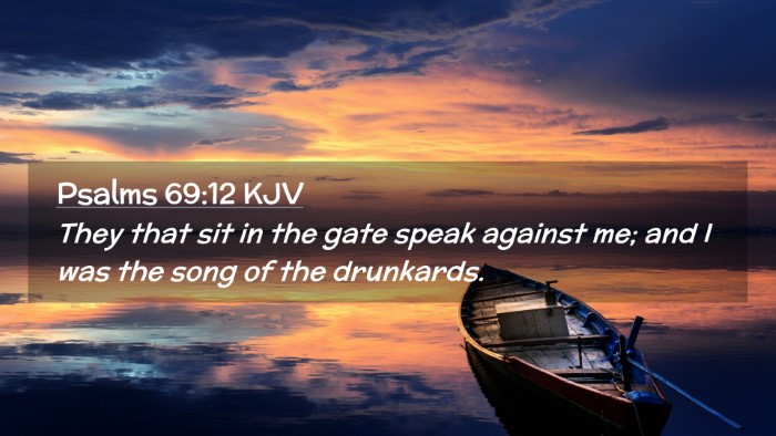 Picture 02 - Psalms 69:12 KJV Desktop Wallpaper - They that sit in the gate speak against me; and I - Desktop Bible Verse Wallpaper