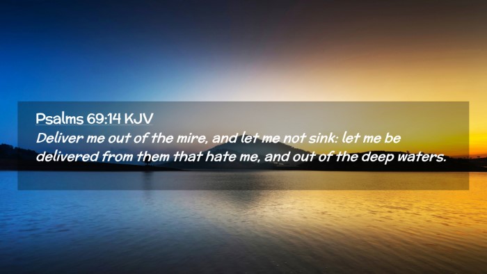 Picture 02 - Psalms 69:14 KJV Desktop Wallpaper - Deliver me out of the mire, and let me not sink: - Desktop Bible Verse Wallpaper