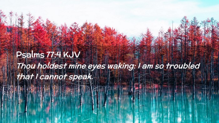 Picture 02 - Psalms 77:4 KJV Desktop Wallpaper - Thou holdest mine eyes waking: I am so troubled - Desktop Bible Verse Wallpaper