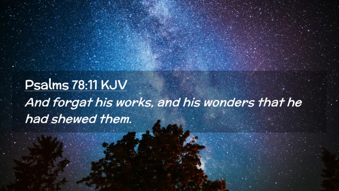 Picture 02 - Psalms 78:11 KJV Desktop Wallpaper - And forgat his works, and his wonders that he had - Desktop Bible Verse Wallpaper