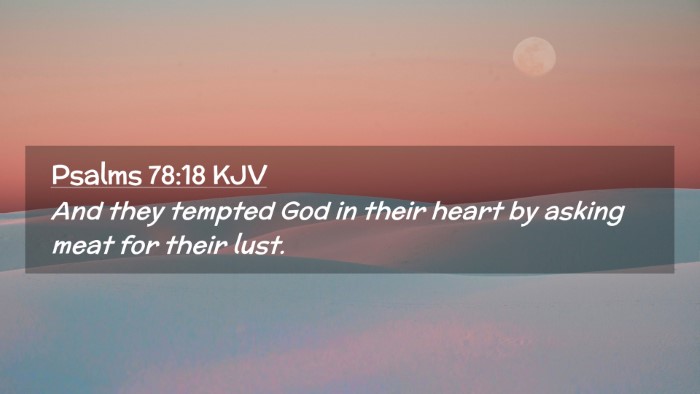 Picture 02 - Psalms 78:18 KJV Desktop Wallpaper - And they tempted God in their heart by asking - Desktop Bible Verse Wallpaper