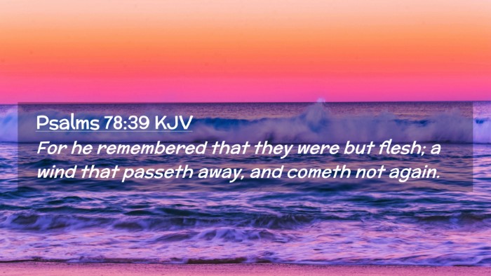 Picture 02 - Psalms 78:39 KJV Desktop Wallpaper - For he remembered that they were but flesh; a - Desktop Bible Verse Wallpaper