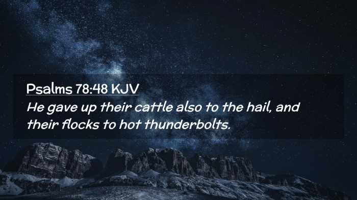 Picture 02 - Psalms 78:48 KJV Desktop Wallpaper - He gave up their cattle also to the hail, and - Desktop Bible Verse Wallpaper