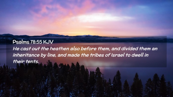 Picture 02 - Psalms 78:55 KJV Desktop Wallpaper - He cast out the heathen also before them, and - Desktop Bible Verse Wallpaper