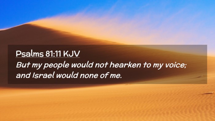 Picture 02 - Psalms 81:11 KJV Desktop Wallpaper - But my people would not hearken to my voice; and - Desktop Bible Verse Wallpaper