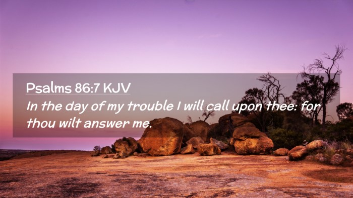 Picture 02 - Psalms 86:7 KJV Desktop Wallpaper - In the day of my trouble I will call upon thee: - Desktop Bible Verse Wallpaper